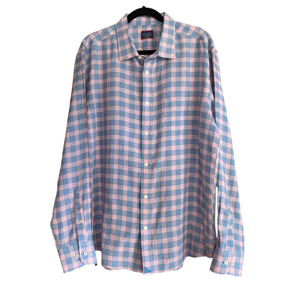 UNTUCKit Sutton 100% Linen Button Down Shirt Slim Wrinkle Resistant Preppy-XXL